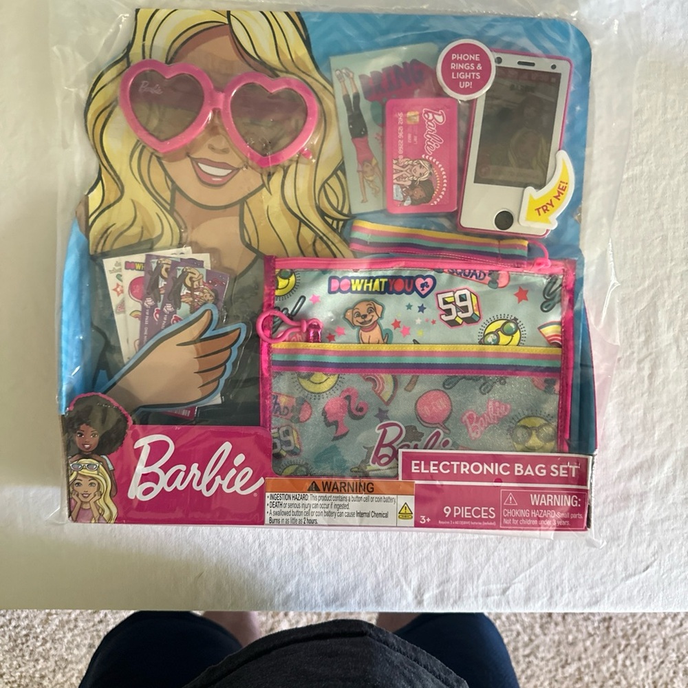 Barbie Electronic Bag Set with Toy Phone - Pink and Blue